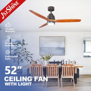 Wholesale 52 Inch Real Wood Blades Copper/Metal/Wood LED Ceiling Fan with Natural Light Designs from china suppliers