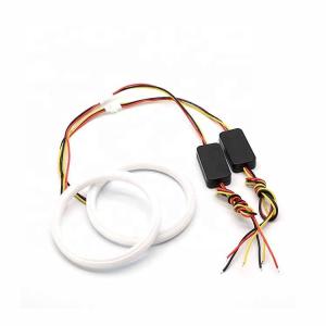 China 4014 LED Car Ambient Lights 60mm DRL Running Light Dual Color  Led Angel Eyes Kit on sale