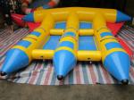 Exciting PVC Inflatable Fly Fishing Boats Banana Shape for 3 - 6 Person Aqua