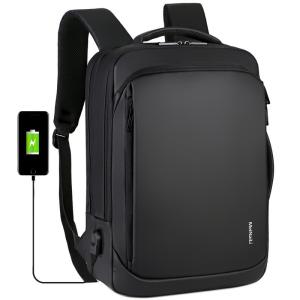 Wholesale BSCI Business Laptop Backpack 15.6 Inch USB Charging Leather Computer Bag 1000g from china suppliers