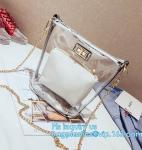 waterproof promotional clear tote pvc handle shopping bag, PVC mat waterproof