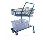 Heavy Duty Double Basket Shopping Trolley Steel Shop Cart With Baby Seat