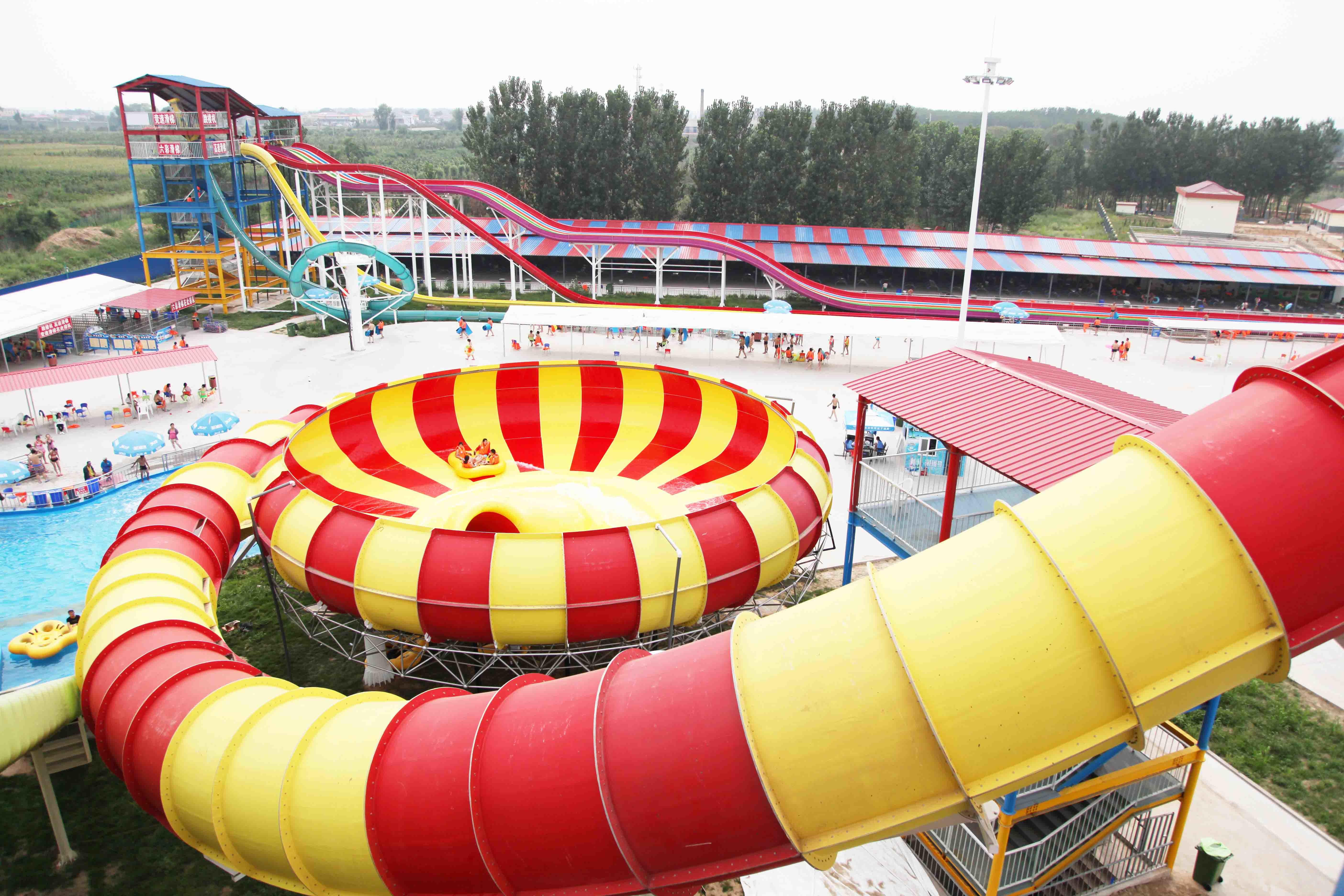 Colored Fiberglass Custom Water Slides , Adult Long Water Slide