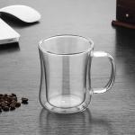 220ml / 420ml Double Wall Glass Cup Insulated Thermal For Tea / Coffee