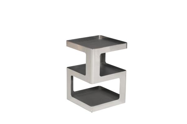 Stainless Steel Coffee End Table Black Glass Top With Mirror Finish Customized
