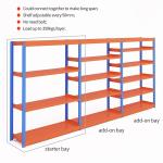 Heavy Duty and Sturdy 2 Bay 5 Tier Storage Boltless Shelving Rack for Industrial