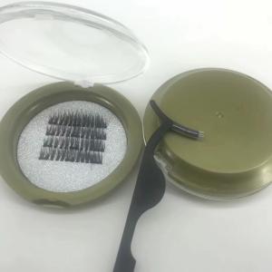 Wholesale Reusable Magnetic Fake Eyelashes 3d Synthetic Lashes Clear Band 1 Pair 4 Pcs from china suppliers