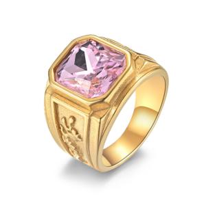 Wholesale Men 316 Stainless Steel Ring Jewelry Gold Color Plated Customized Size from china suppliers