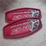 Size 77*27mm Bright - Colored Pink PVC Patches For Luggage Or Jacket