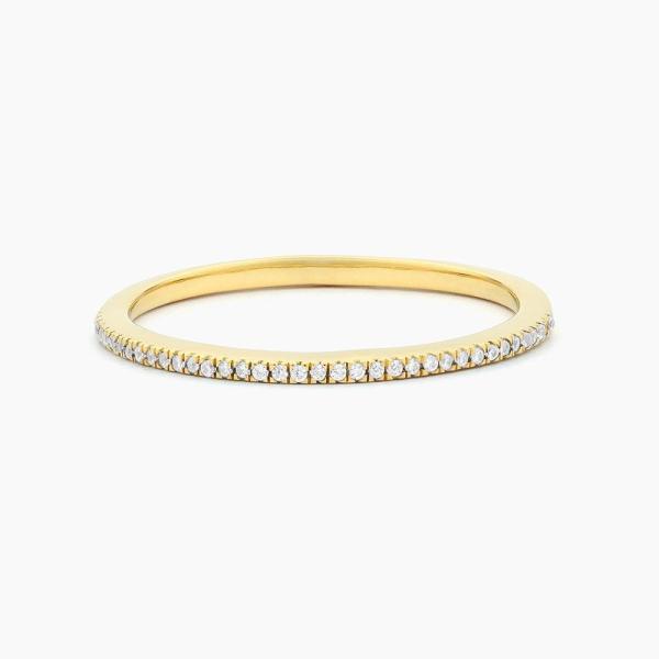 Hot Item 18K Gold Plated Half Eternity Stackable 925 Sterling Silver Women's