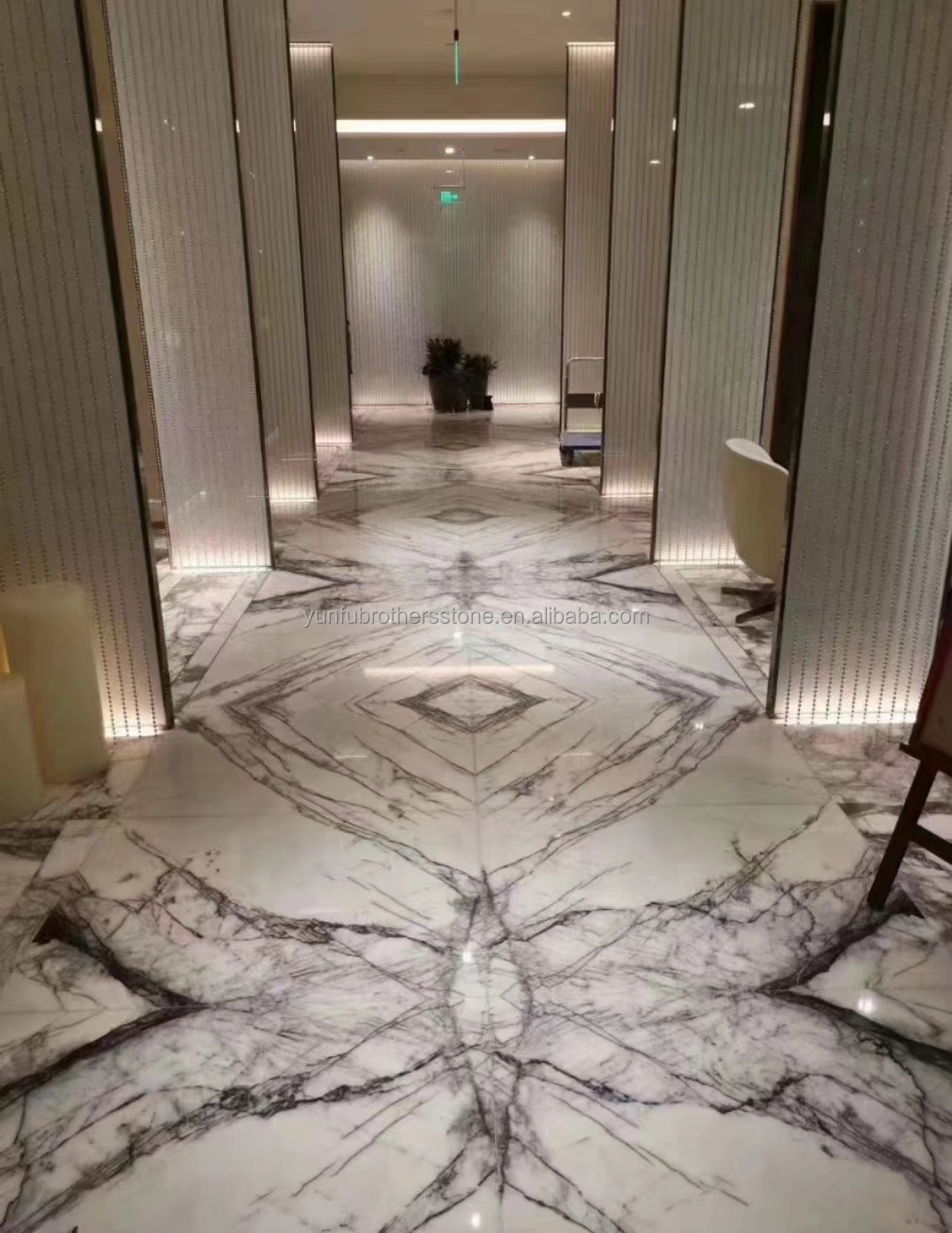 Polished Fragrant Snow Plum Stone Marble Bathtub Cut-to-Size for Living Room Hotel