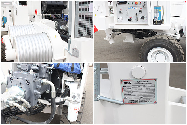 150kN Hydraulic Cable Puller Cummins Engine With Sloping Cam Plate Bi Directional Plunger Pump