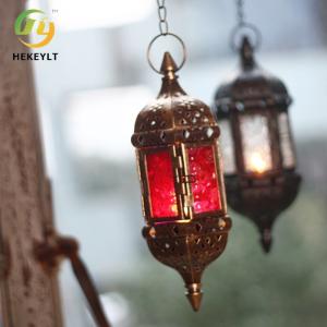 Wholesale Iron Hanging Glass Moroccan Menorah Pendant Light For Wedding Home from china suppliers