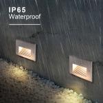 Square IP65 LED Recessed Wall Light 12V 24V Warm White LED Stair Wall Light
