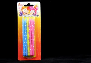 Wholesale Long Colored Funny Birthday Cake Candles With White Dots Printed for Kids Fadeless from china suppliers