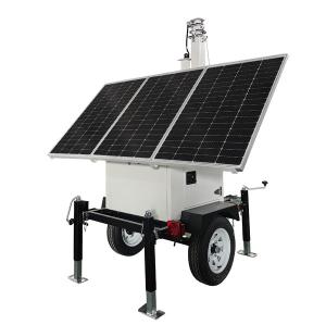 Wholesale 20ft Mast Mobile Solar CCTV Trailer For Warehouse Airport Security from china suppliers