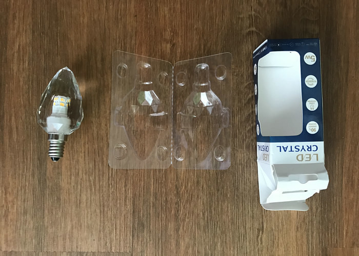 No Ultraviolet Ray Crystal Clear Light Bulbs C35 450lm 4.3w For E12 Candelabra