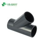 DIN Standard Dark Gray Pn16 PVC Pipe Fittings 110mm Y Type Tee for Water