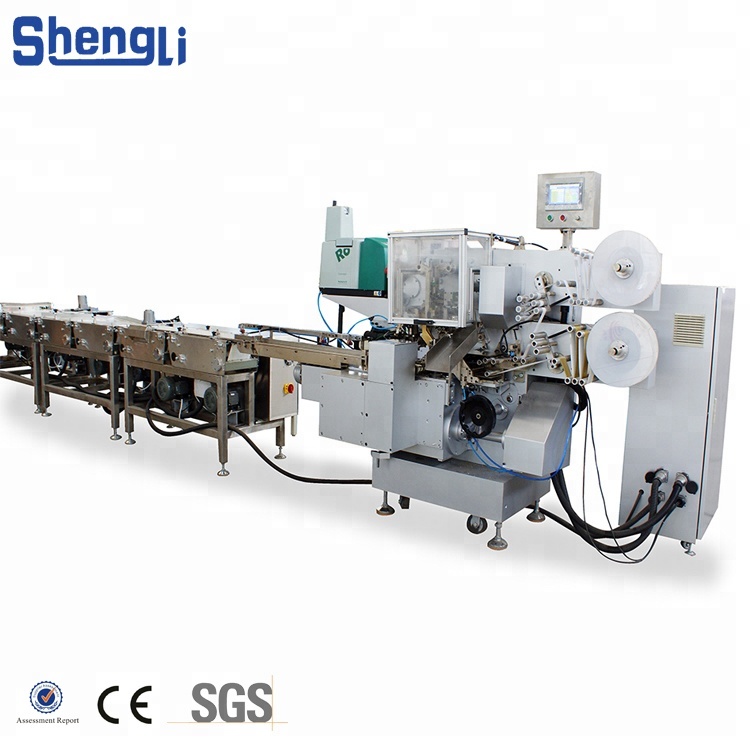 PLC Servo Touch Screen Controlled Automatic Flow Chocolate Bar Paper Wrapper Horizontal Packing Machine
