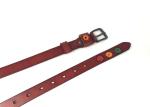 Retro Embroidered 23mm Cowhide Women Leather Belt Alloy Buckle