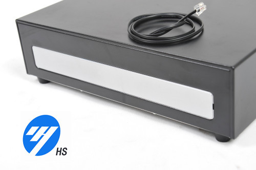 Black Portable Pos System Cash Drawer RJ11 / RJ12 With Metal Bill Clips