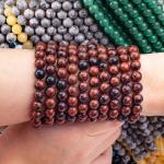 8MM Mahogany Jasper Polished Smooth Loose Bead For Handmade DIY Bead Jewelry