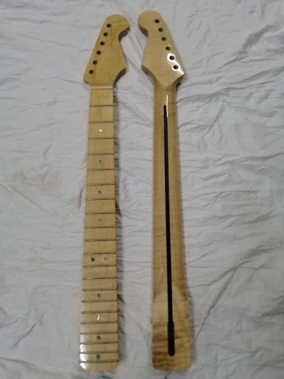 Custom Grand Paddle Guitar Headstock Unfinished Roasted Maple ST Guitar Neck Electric Acoustic Guitar Accept Kinds OEM