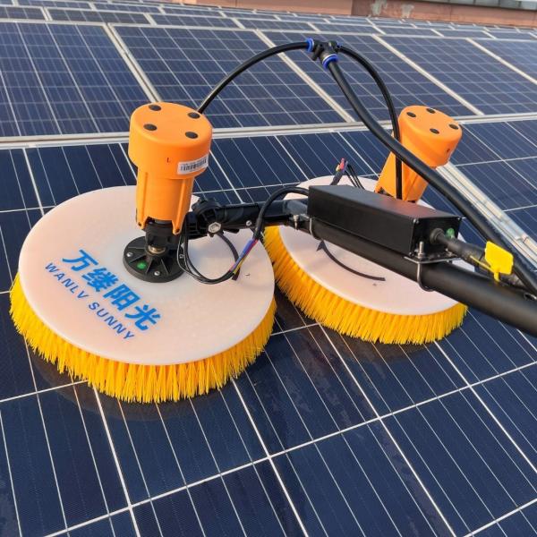 Portable Solar Farm Washing Brush with 3.5 M Water Fed Handle and Material Nylon