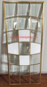 Wholesale cabinet door decorative glass of brass caming from china suppliers