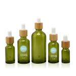 Green Bamboo Essential Oil Dropper Bottle aluminum and plastic Collar