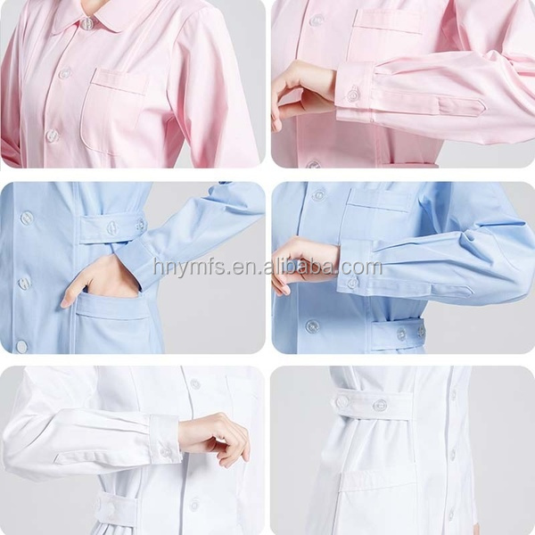 100%cotton Lab Coat Nurse Doctors Para-medical Hospital Uniform Dress short sleeve surgical gown Best Price from China Factory