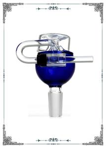 Wholesale 14MM Male Joint Blue Glass Honey Bucket Brosilicate Glass Bong Bowls With Carb Cap from china suppliers