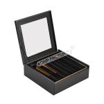 Matte Black Rigid Gift Box Lamination Rigid Paper Boxes With Gold Foil Logo