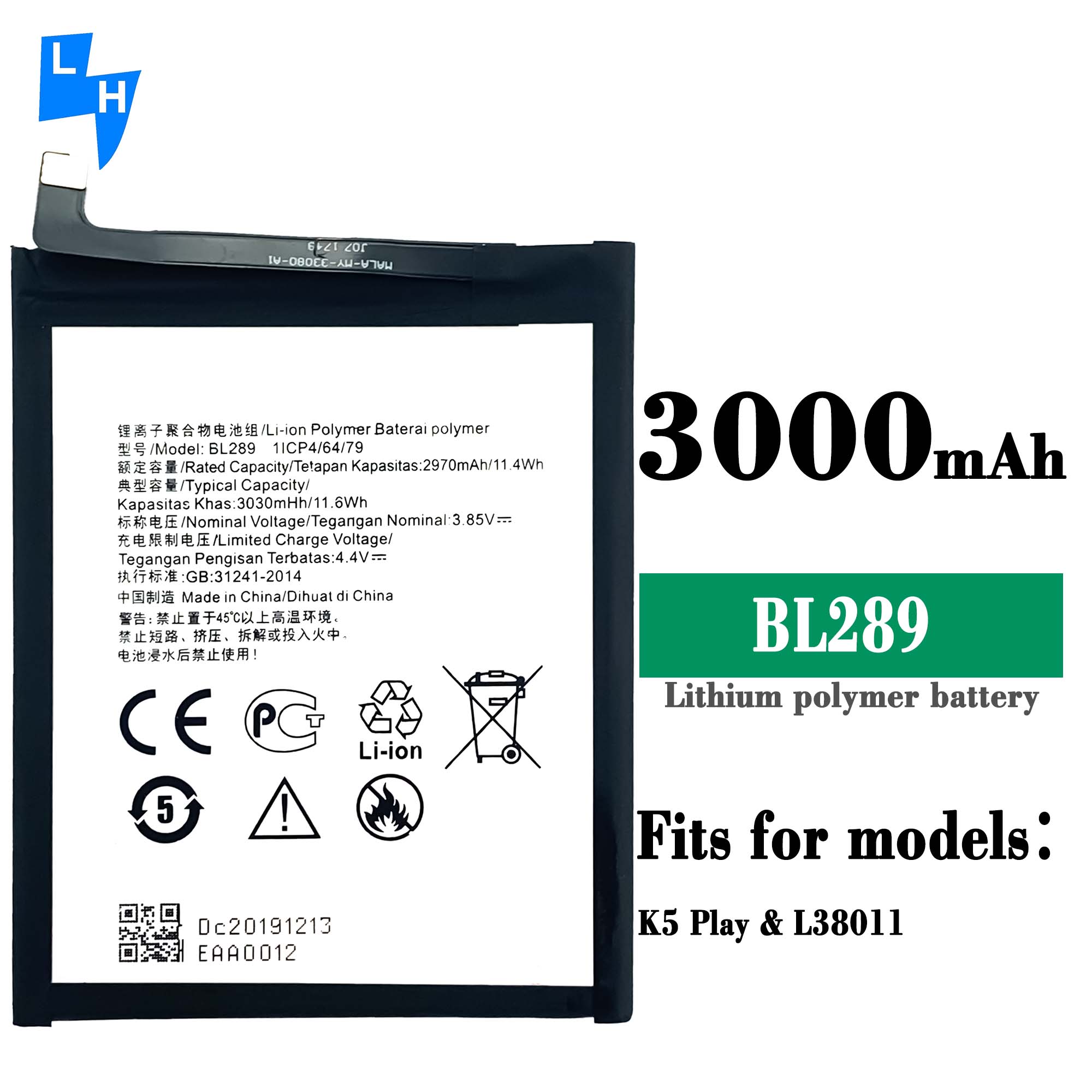 BL589 Original Replacement Li-ion Polymer Battery for Lenovo K5 Play L38011 Mobile Phone