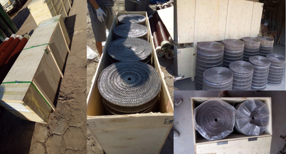 Conveyor 304 Stainless Steel Mesh Chain 220V 500mm Width For Transportation