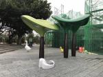 Decoration Painted Outdoor Metal Sculpture , Public Art Handmade Metal Sculpture