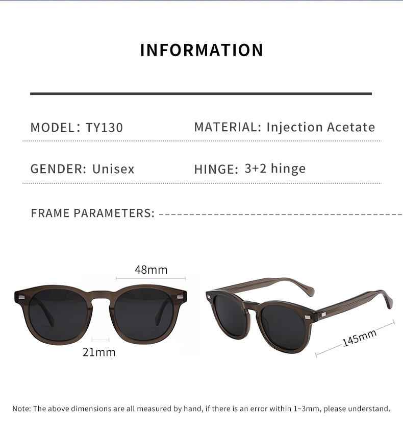 Women Round Acetate Sunglasses , Polarized Driving Sun Glasses