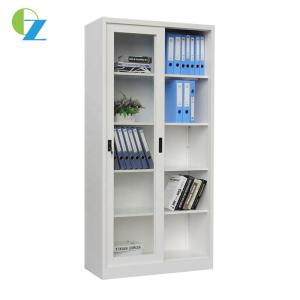 Wholesale 2 Glass Sliding Door Steel Office Cupboard Metal Double Door Cupboard from china suppliers