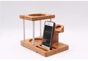 Wholesale Multi Function Bamboo Wood Cellphone Stand , Tablet / Watch / Amazon Echo Speaker Holder from china suppliers