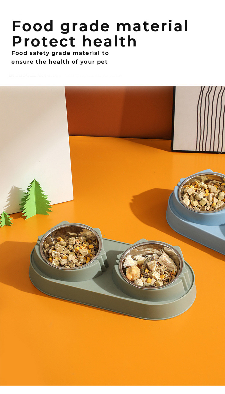 Customizable Ceramic Pet Food Bowl with Stainless Steel Material