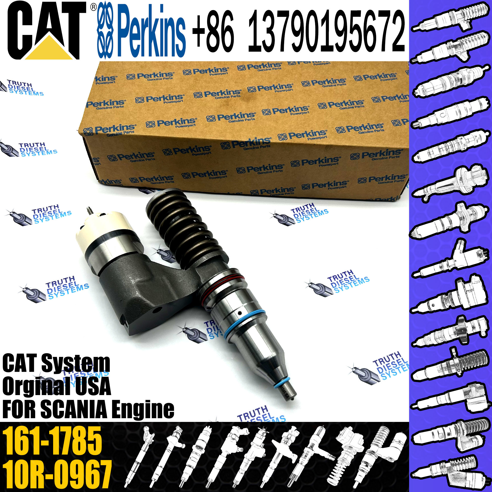 C10 Diesel Engine Common Rail Fuel Injector 20R-0055 317-5278 161-1785 for CAT Excavator