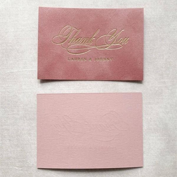 Pink Gold Foil Wedding Thank You Cards Stickers Small Business Packaging Card