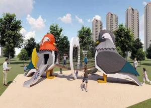 Wholesale Bird Artistic Playgrounds With Log Structure Climbing Net Outdoor Play Area Equipment from china suppliers