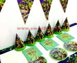 Turtles plates cups kids birthday party set boys favor turtles glass plates