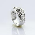Fahion Women Sterling Silver Band Ring Pave Cubic Zirconia(SRJ657)