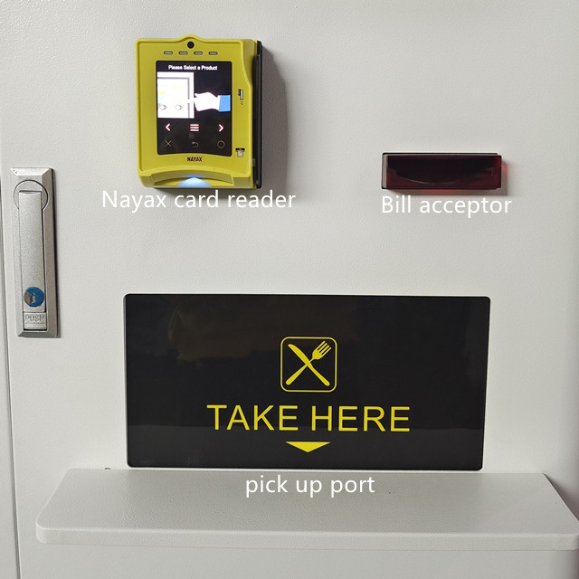 Lift System Refrigerator Automatic Cupcake Vending Machine Salad Fresh Food Vending Machine With 21.5inch Touch Screen
