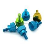 Colorful Custom Screw Machining CNC Spare Parts Hardened Metals M3 Knurled Hand