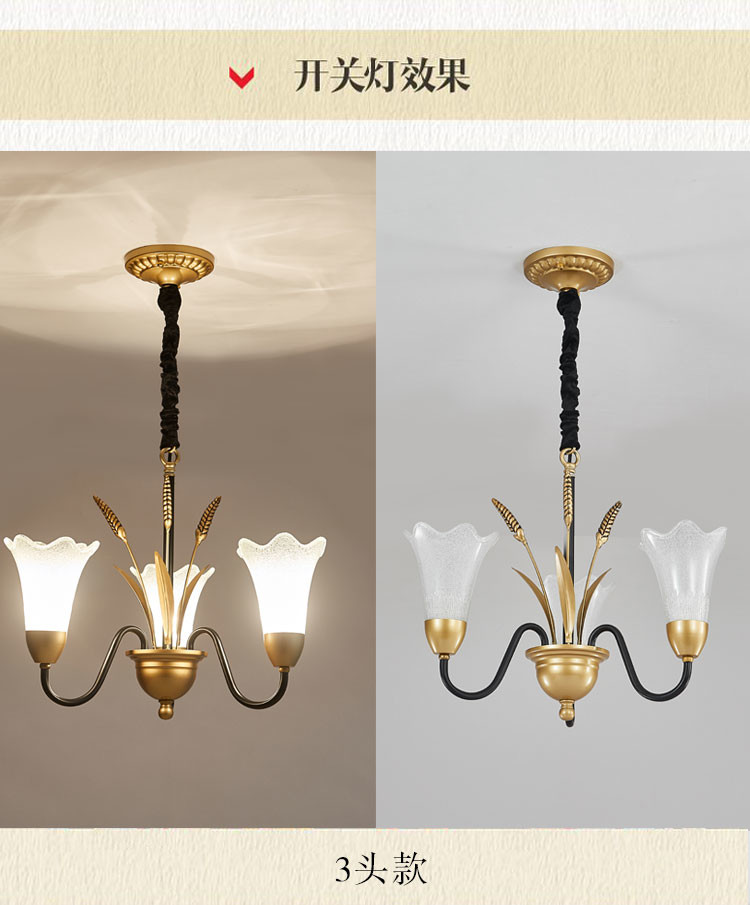 American rural living room modern creative simple dining room wheat chandelier(WH-CI-162)