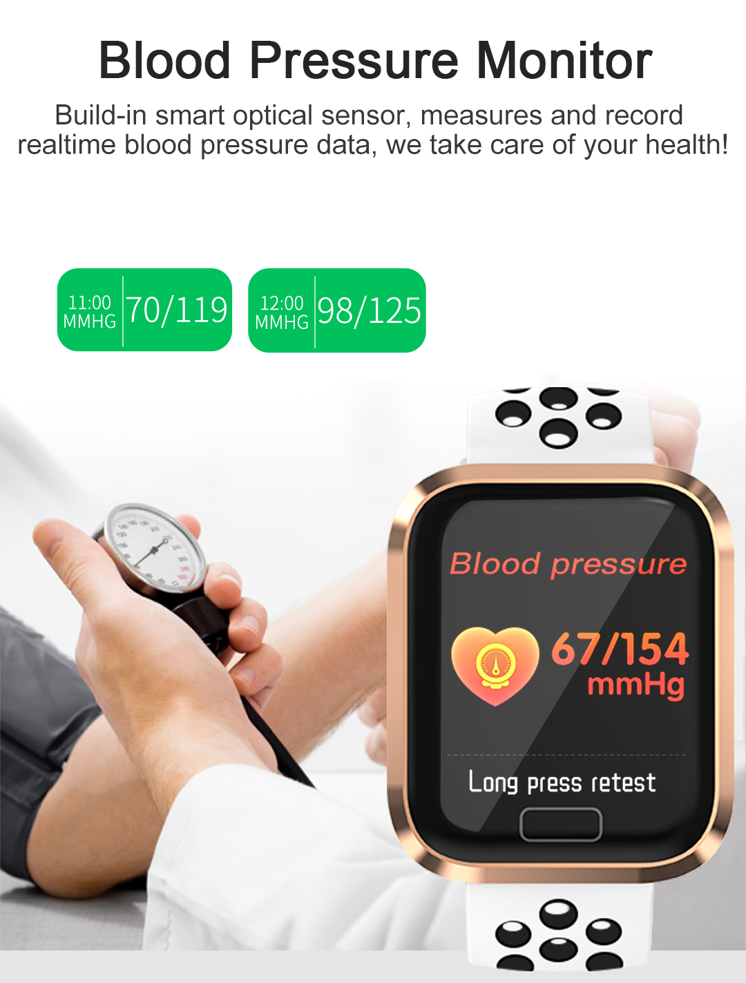 M56 NFC Touch Screen Smartwatch 180mAh Sport Fitness Bracelet