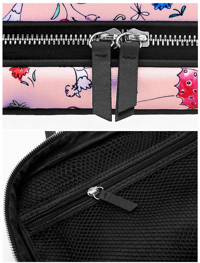 Large Capacity Pink Zip Polyester Travel Toiletry Bag